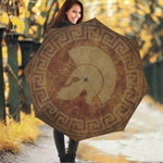 Ancient Spartan Helmet Print Foldable Umbrella
