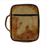 Ancient Spartan Helmet Print Front Pocket Bible Bag