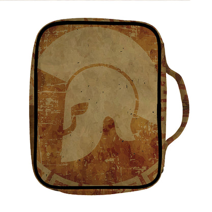 Ancient Spartan Helmet Print Front Pocket Bible Bag
