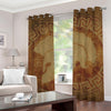 Ancient Spartan Helmet Print Grommet Curtains