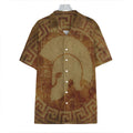 Ancient Spartan Helmet Print Hawaiian Shirt