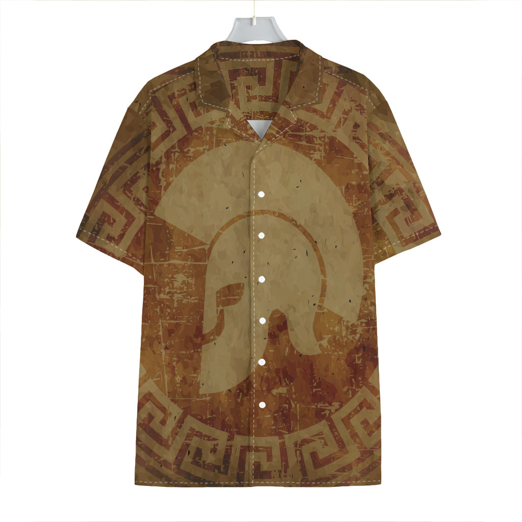 Ancient Spartan Helmet Print Hawaiian Shirt