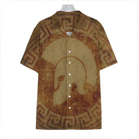 Ancient Spartan Helmet Print Hawaiian Shirt