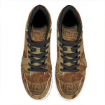 Ancient Spartan Helmet Print High Top Leather Sneakers