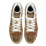 Ancient Spartan Helmet Print High Top Leather Sneakers