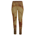 Ancient Spartan Helmet Print High-Waisted Pocket Leggings