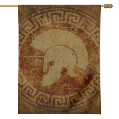 Ancient Spartan Helmet Print House Flag