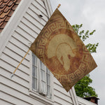 Ancient Spartan Helmet Print House Flag