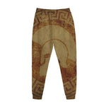 Ancient Spartan Helmet Print Jogger Pants