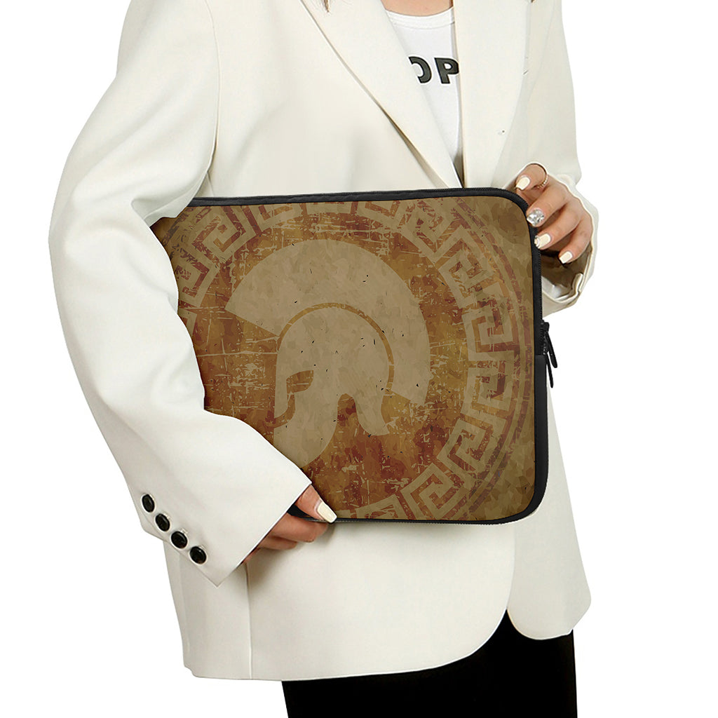 Ancient Spartan Helmet Print Laptop Sleeve