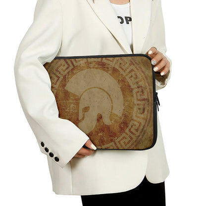 Ancient Spartan Helmet Print Laptop Sleeve
