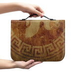 Ancient Spartan Helmet Print Leather Bible Cover