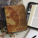 Ancient Spartan Helmet Print Leather Bible Cover
