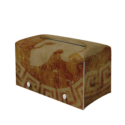 Ancient Spartan Helmet Print Leather Tissue Box Cover