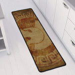 Ancient Spartan Helmet Print Long Kitchen Mat