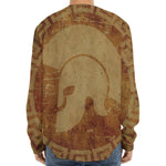 Ancient Spartan Helmet Print Long Sleeve Baseball Jersey