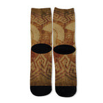 Ancient Spartan Helmet Print Long Socks