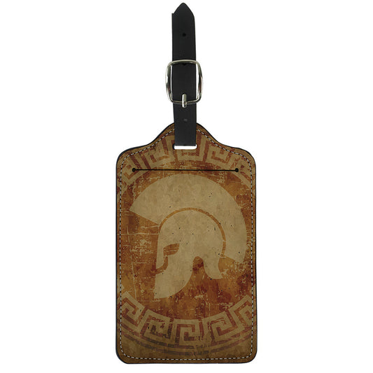 Ancient Spartan Helmet Print Luggage Tag