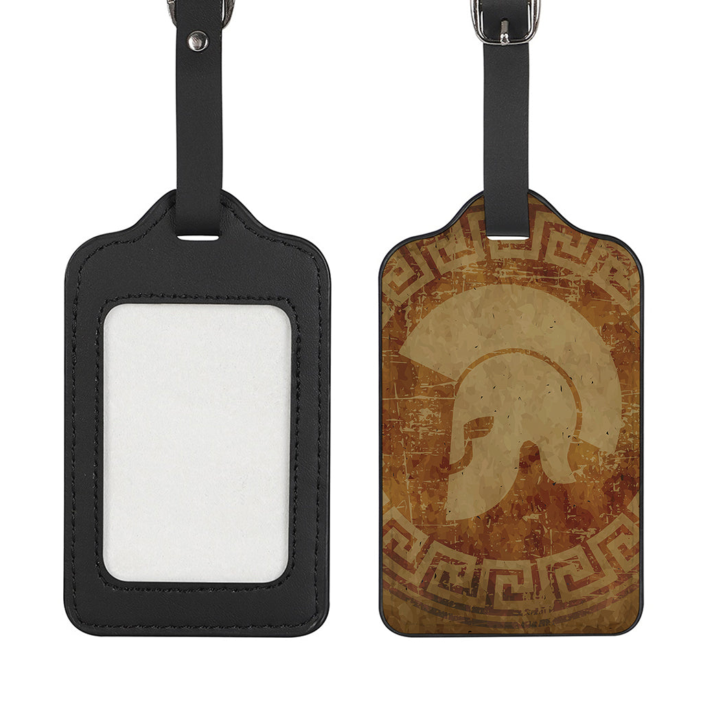Ancient Spartan Helmet Print Luggage Tag