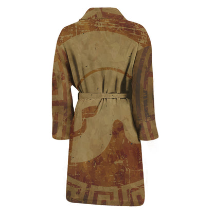 Ancient Spartan Helmet Print Men's Bathrobe