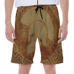 Ancient Spartan Helmet Print Men's Beach Shorts