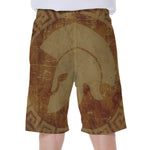 Ancient Spartan Helmet Print Men's Beach Shorts