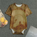 Ancient Spartan Helmet Print Men's Bodysuit