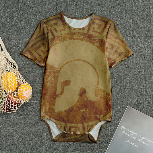 Ancient Spartan Helmet Print Men's Bodysuit