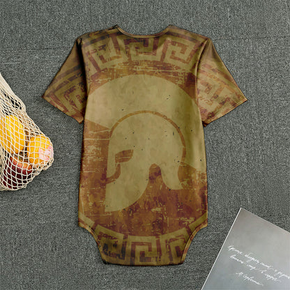Ancient Spartan Helmet Print Men's Bodysuit
