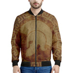 Ancient Spartan Helmet Print Men's Bomber Jacket