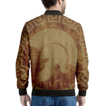 Ancient Spartan Helmet Print Men's Bomber Jacket