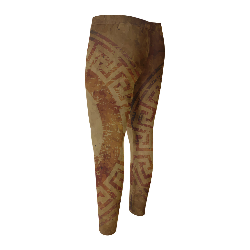 Ancient Spartan Helmet Print Men's Compression Pants