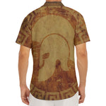 Ancient Spartan Helmet Print Men's Deep V-Neck Shirt