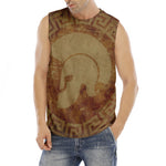 Ancient Spartan Helmet Print Men's Fitness Tank Top