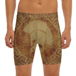 Ancient Spartan Helmet Print Men's Long Boxer Briefs