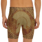 Ancient Spartan Helmet Print Men's Long Boxer Briefs