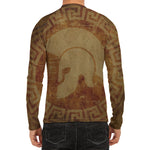 Ancient Spartan Helmet Print Men's Long Sleeve Rash Guard