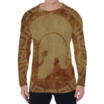 Ancient Spartan Helmet Print Men's Long Sleeve T-Shirt
