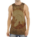Ancient Spartan Helmet Print Men's Muscle Tank Top