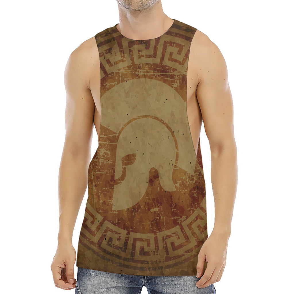 Ancient Spartan Helmet Print Men's Muscle Tank Top