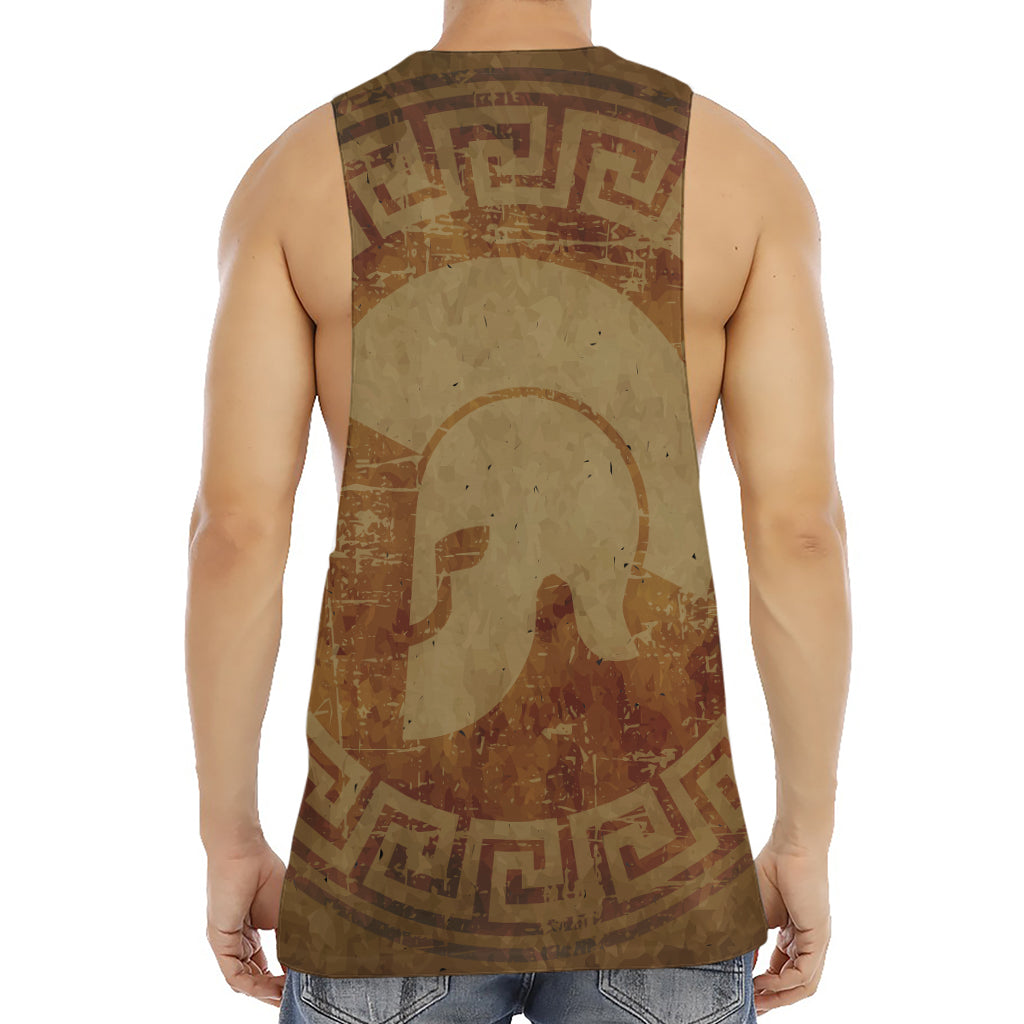 Ancient Spartan Helmet Print Men's Muscle Tank Top