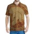 Ancient Spartan Helmet Print Men's Polo Shirt