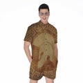 Ancient Spartan Helmet Print Men's Romper