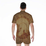 Ancient Spartan Helmet Print Men's Rompers