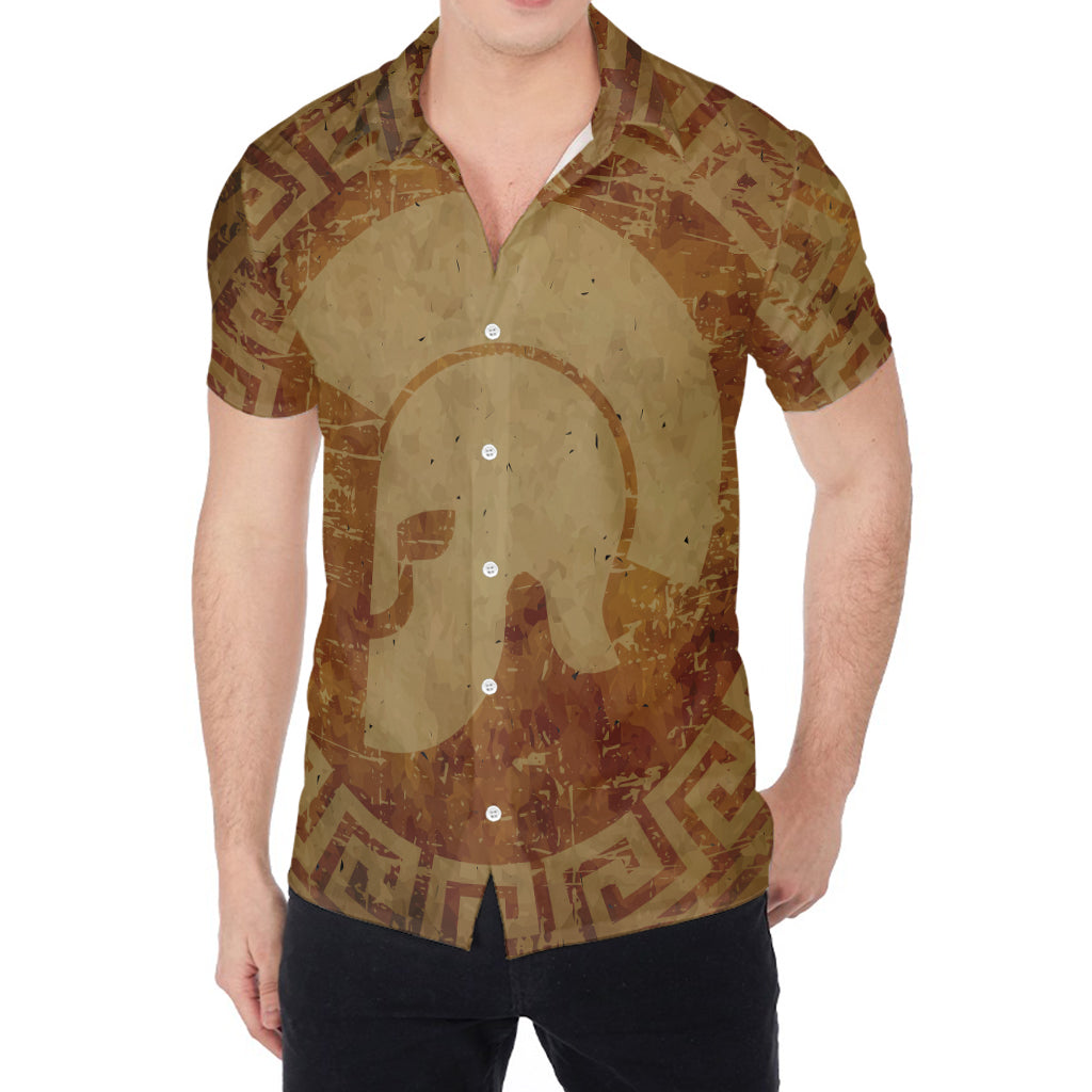 Ancient Spartan Helmet Print Men's Shirt