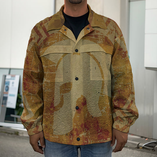 Ancient Spartan Helmet Print Men's Shirt Jacket