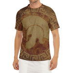 Ancient Spartan Helmet Print Men's Short Sleeve Rash Guard
