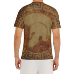 Ancient Spartan Helmet Print Men's Short Sleeve Rash Guard