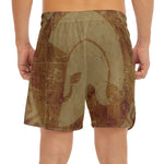 Ancient Spartan Helmet Print Men's Split Running Shorts