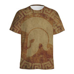 Ancient Spartan Helmet Print Men's Sports T-Shirt